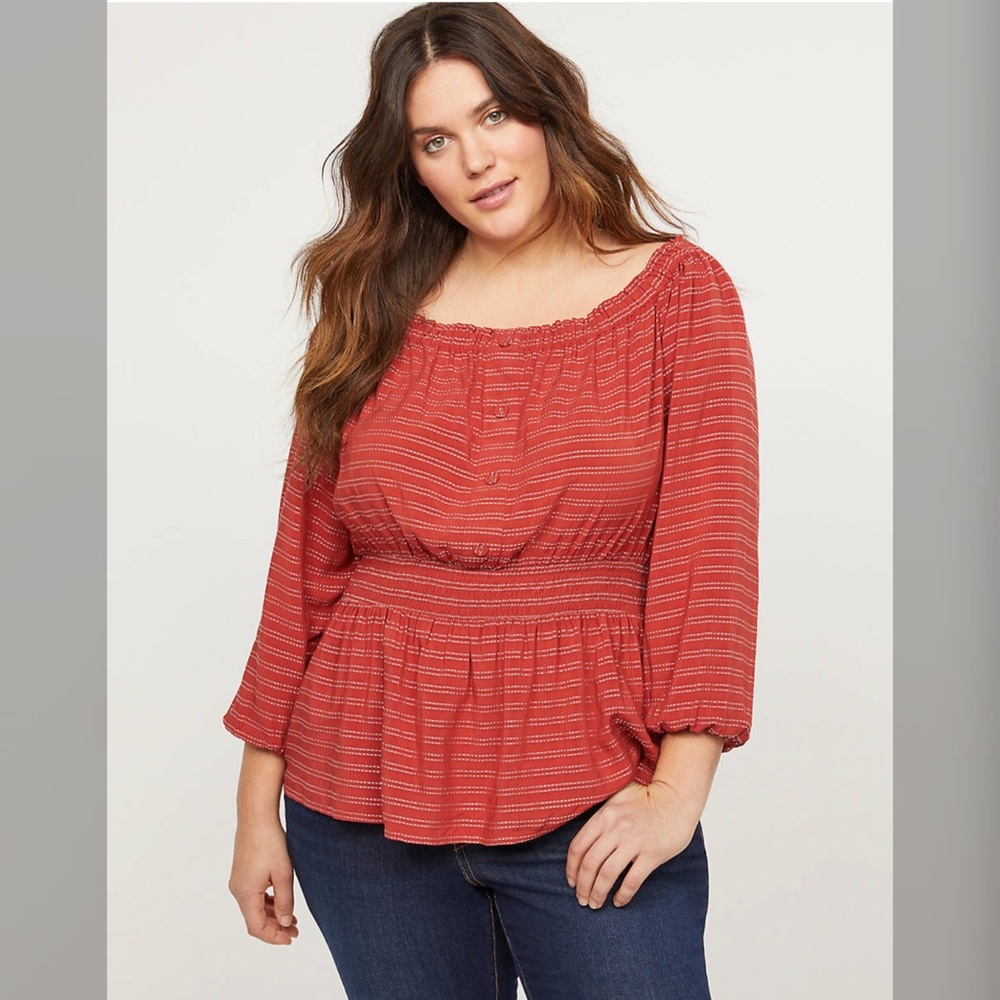 Lane Bryant Off-The-Shoulder Convertible Blouse